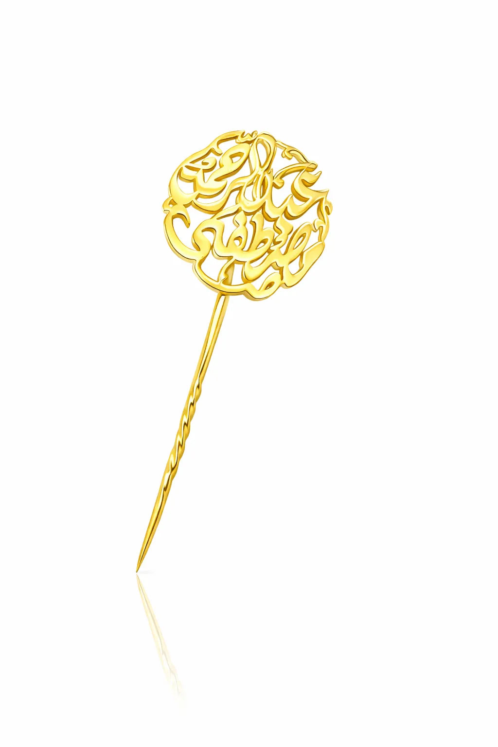 Calligraphy Brooch - Yellow Gold-Plated Silver 925