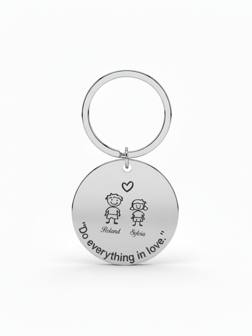 Personalized Circle Keychain