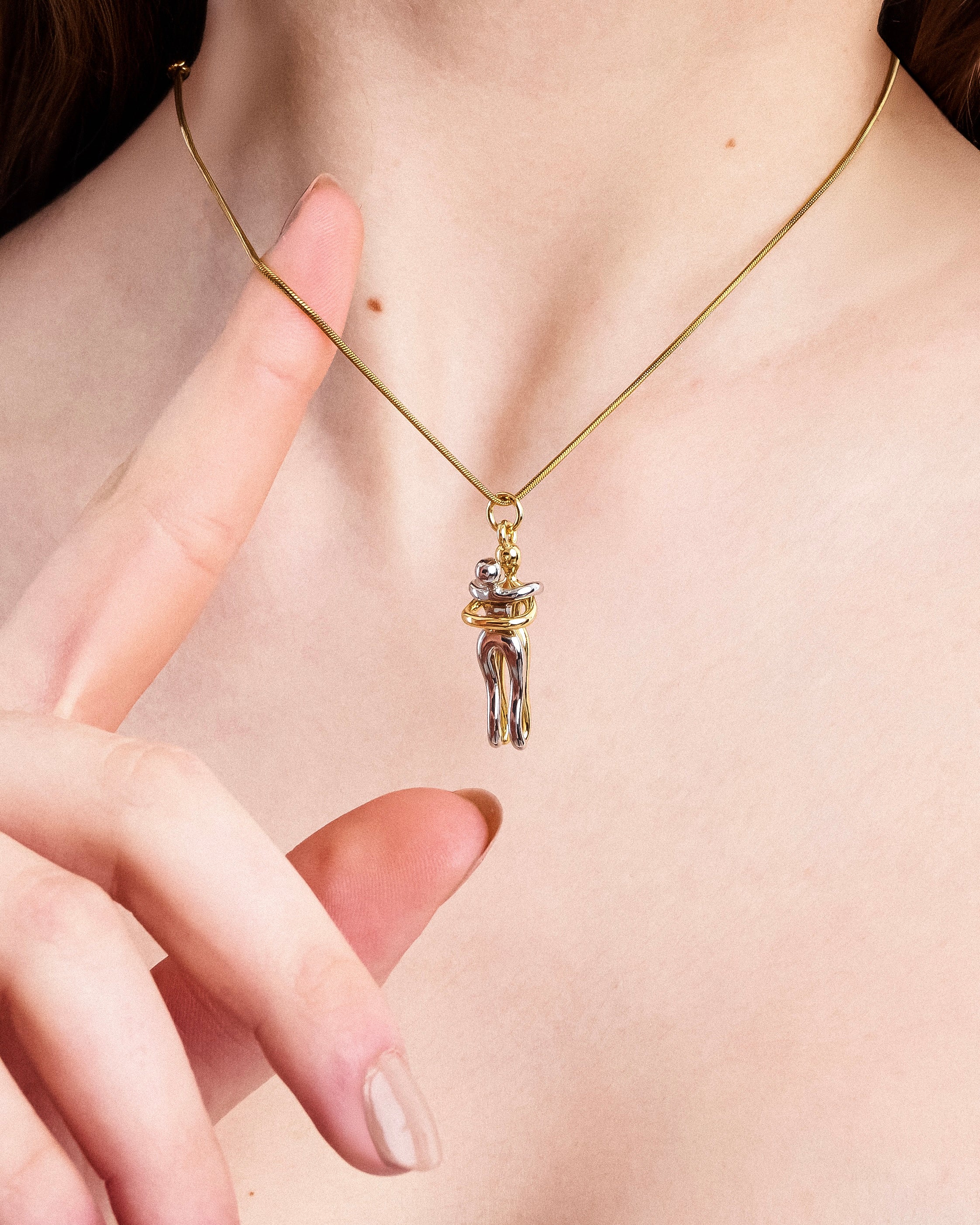 Couple Embrace Necklace