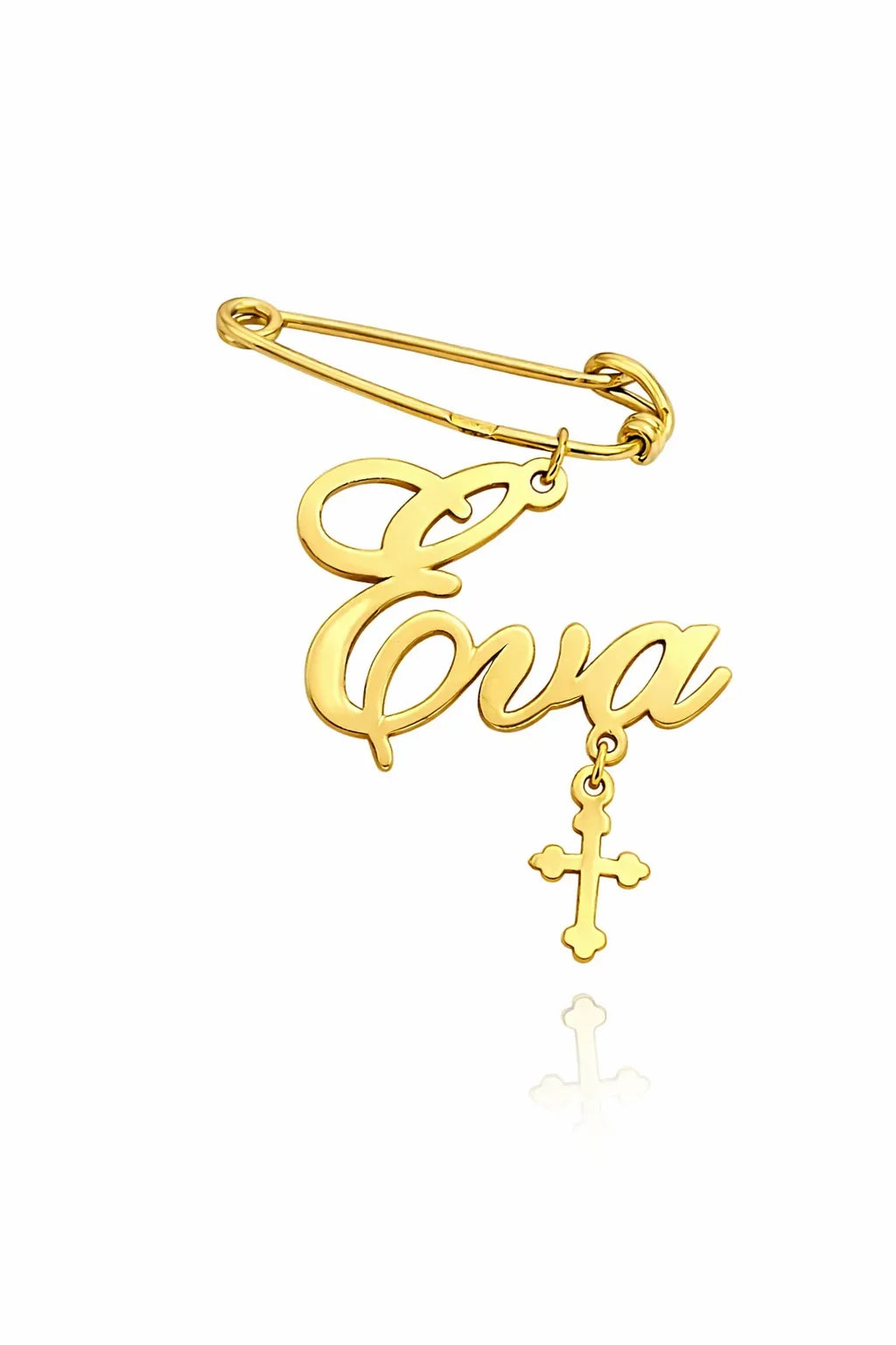 Elegant Name Brooch - Yellow Gold-Plated Silver 925