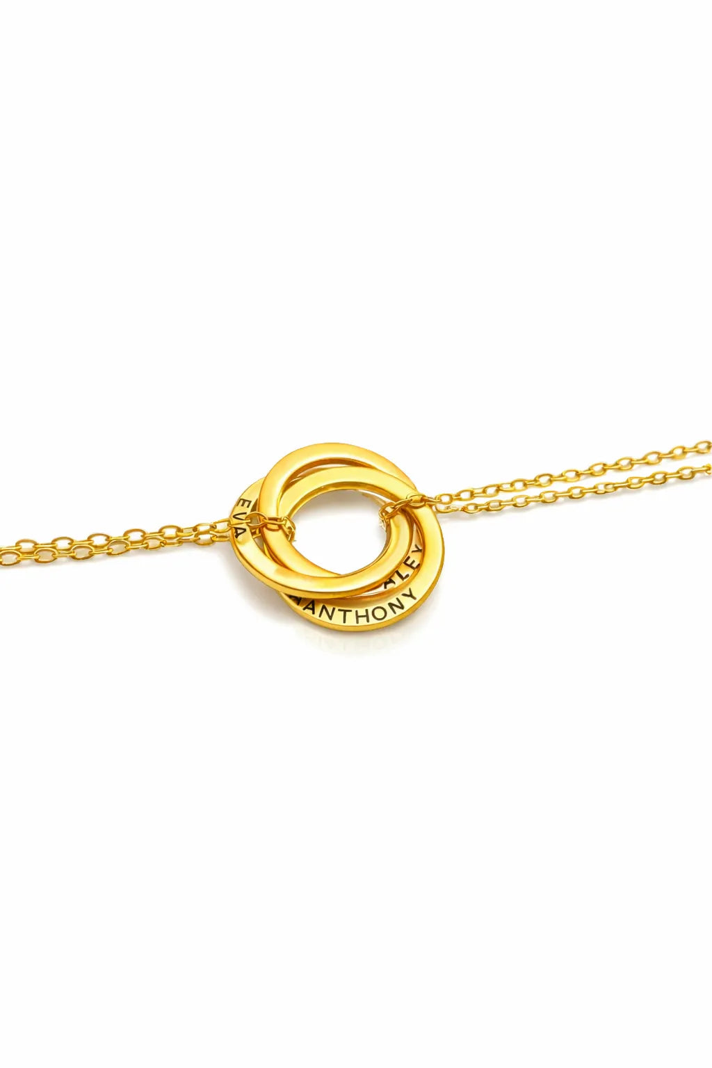 Interlocking Circles Necklace - Yellow Gold-Plated Silver 925