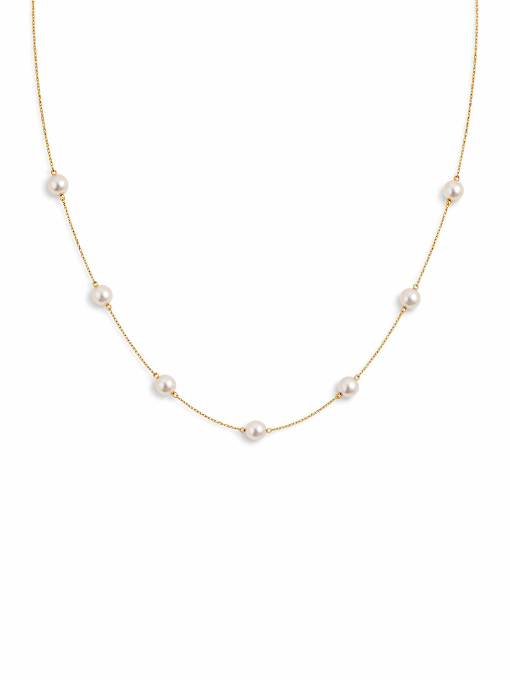 Minimal Pearl Station Necklace