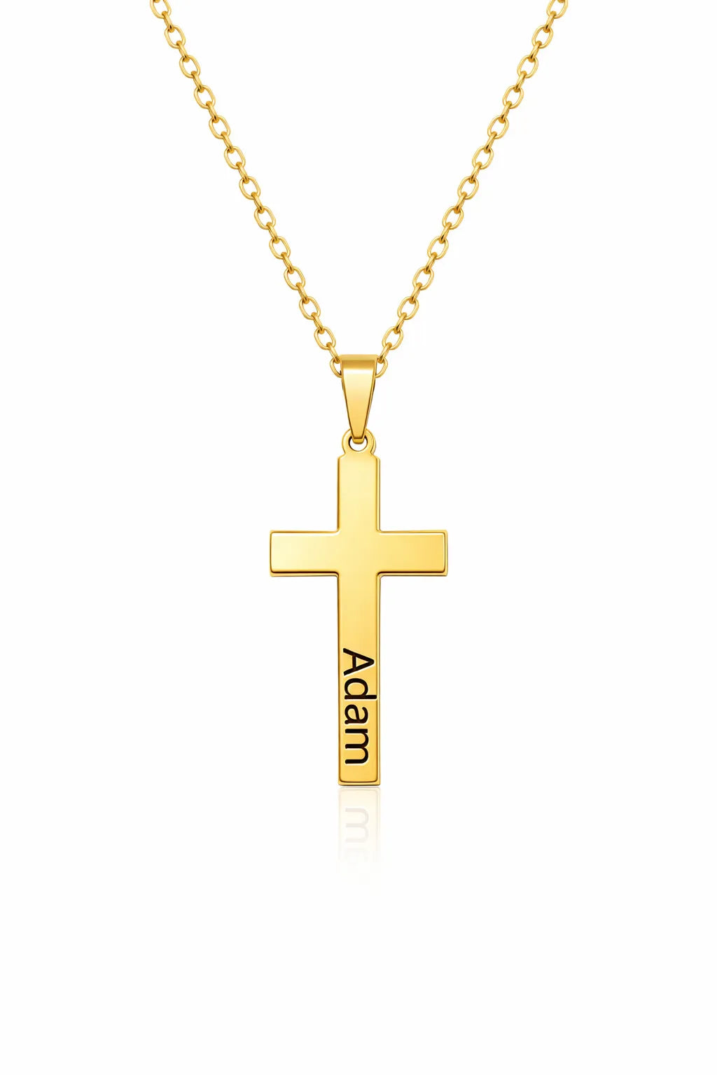 Personalized Cross Pendant - Yellow Gold-Plated Silver 925