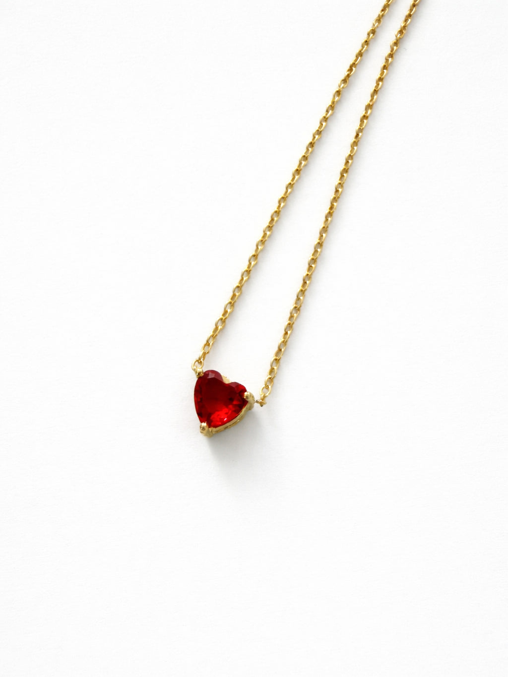 Ruby Heart Pendant Necklace