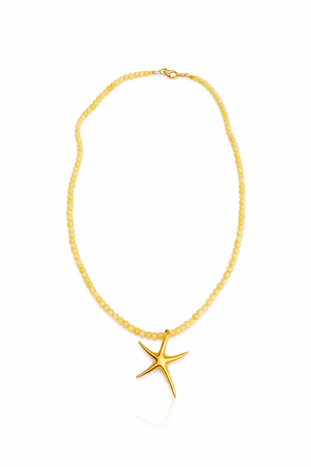 Starfish Charm Necklace - Yellow Gold-Plated Silver 925