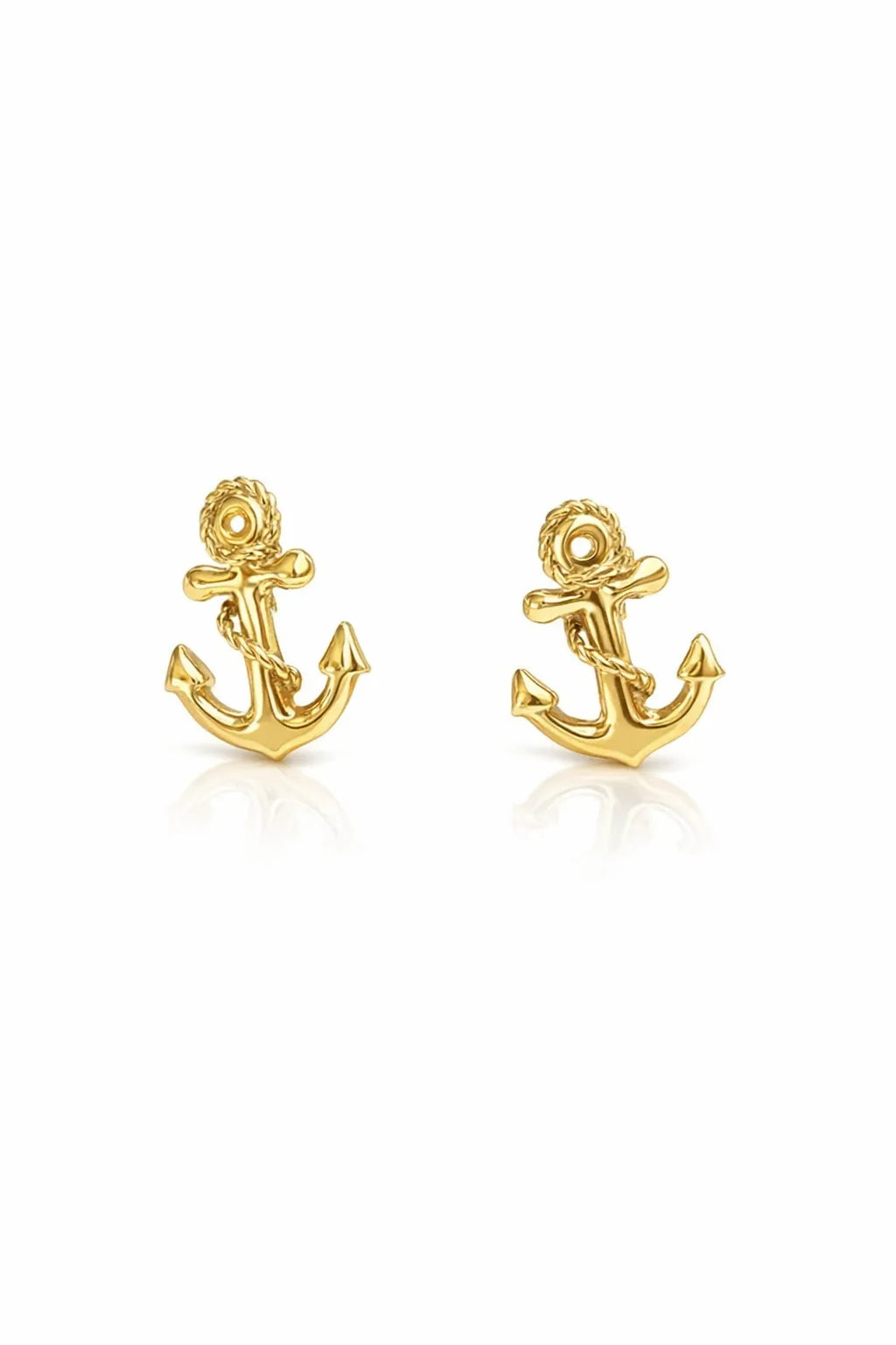 Anchor Charm Earrings - Yellow Gold-Plated Silver 925