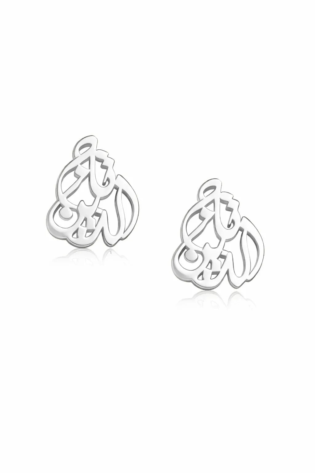 Arabic Calligraphy Earrings - Yellow Gold-Plated Silver 925