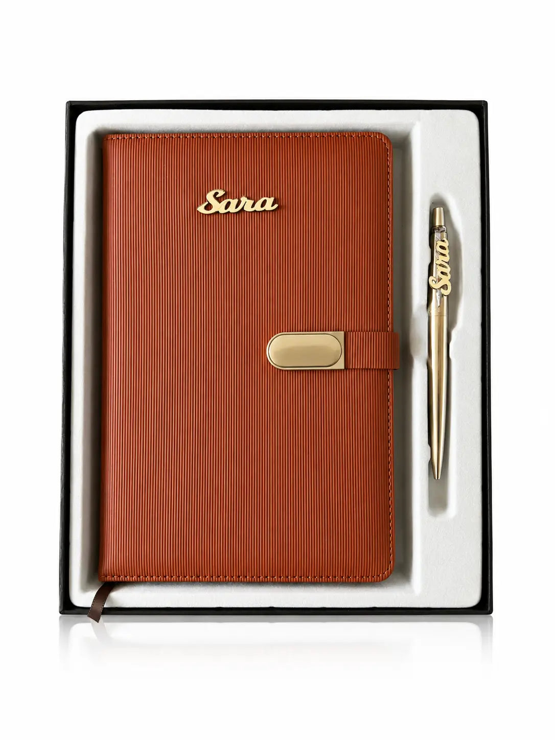 Personalized Agenda & Parker Pen Gift Set (Brown)