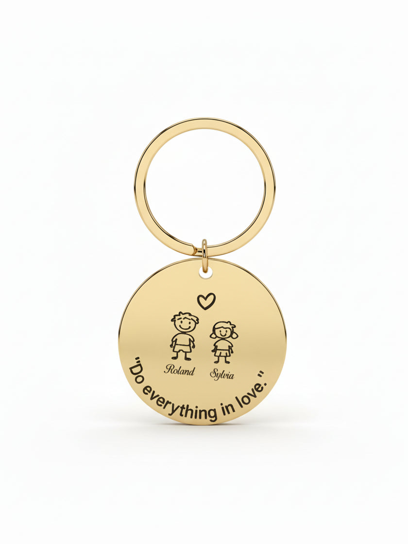 Personalized Circle Keychain