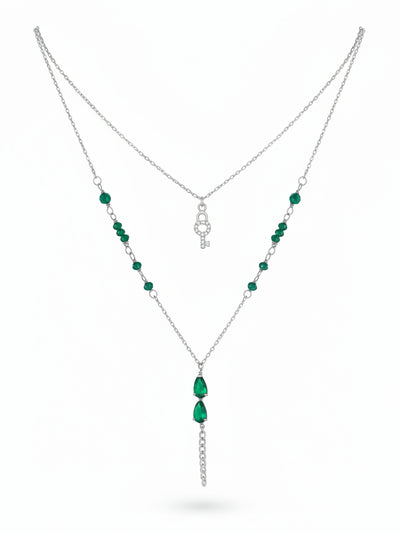 Emerald Stones Layered Necklace