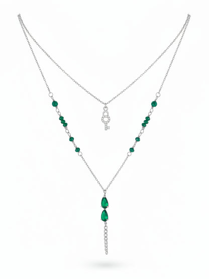 Emerald Stones Layered Necklace