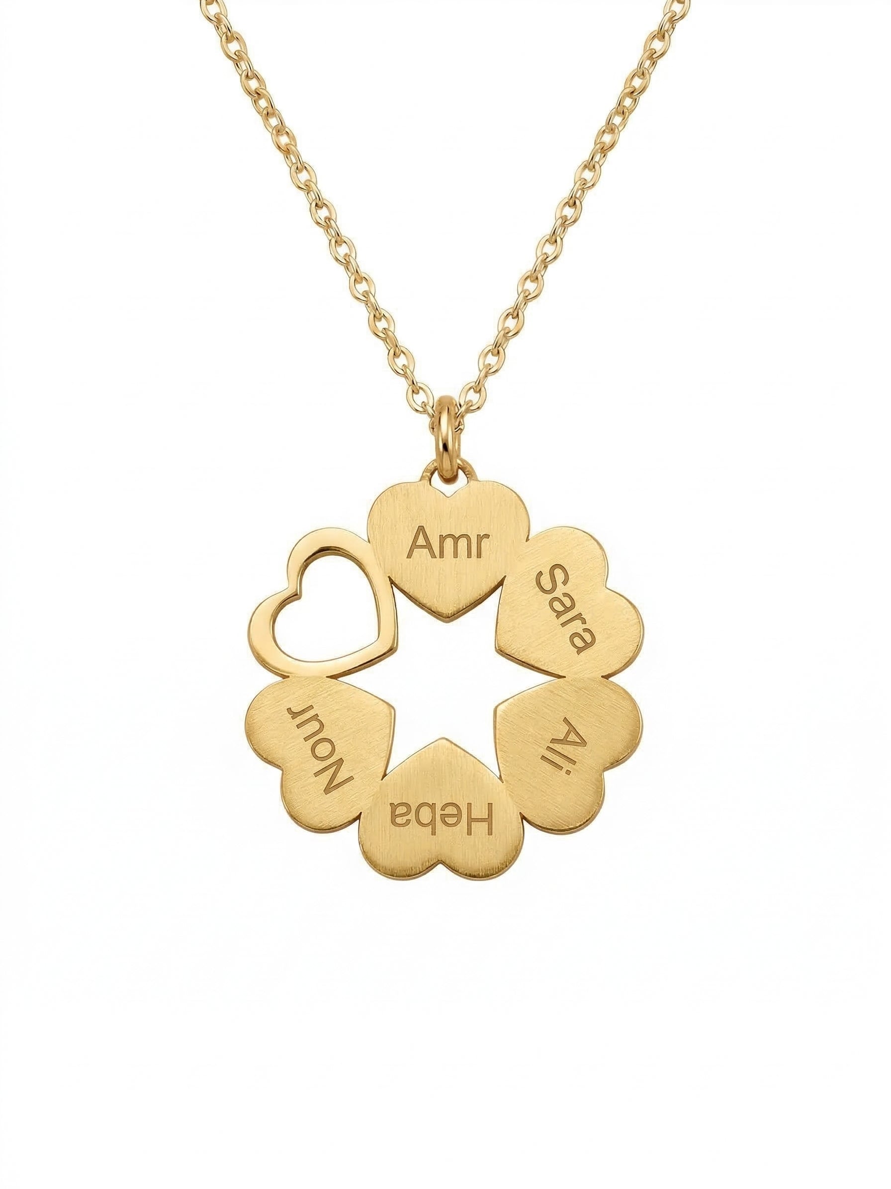 Personalized Heart Family Necklace