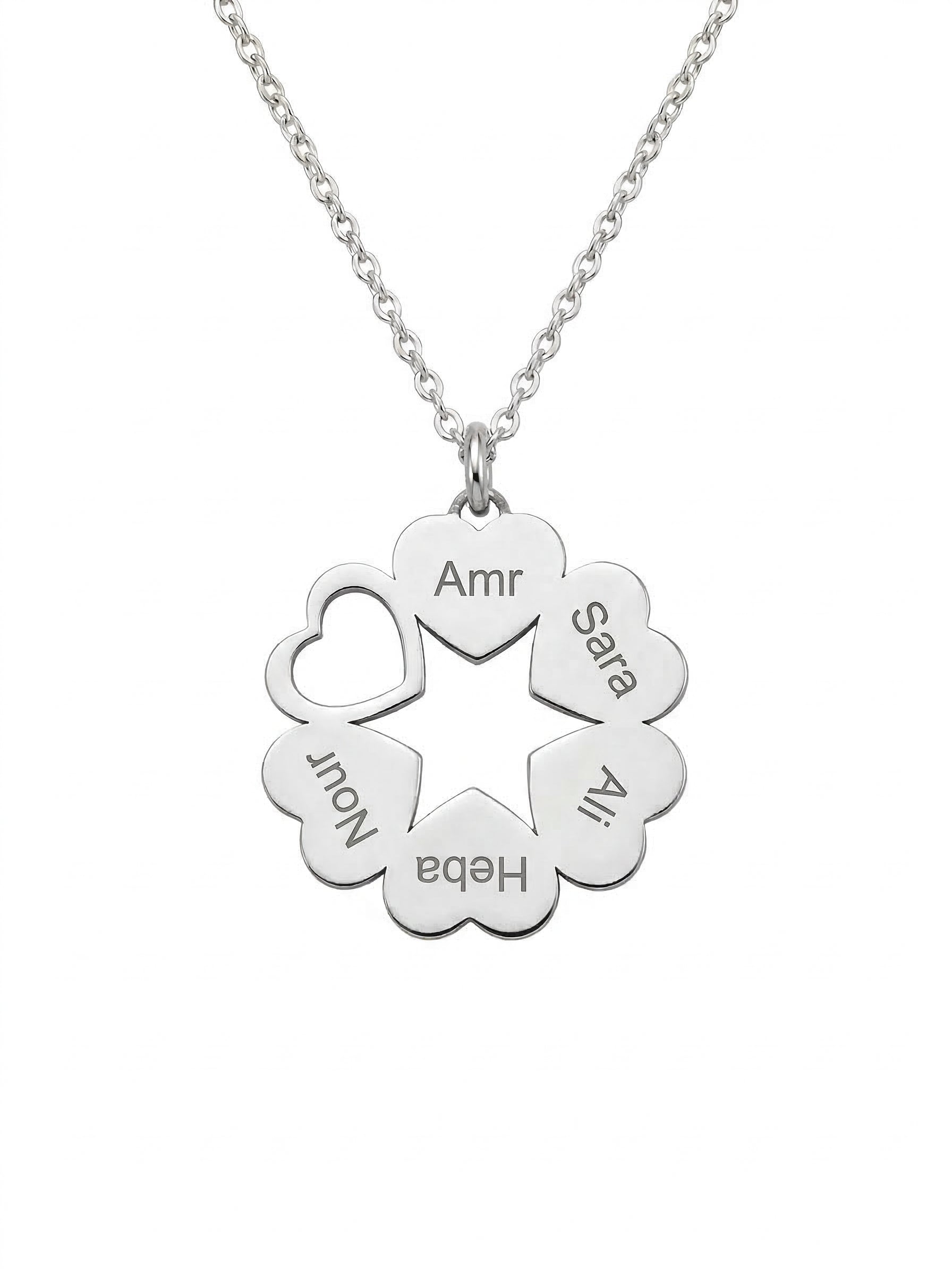 Personalized Heart Family Necklace