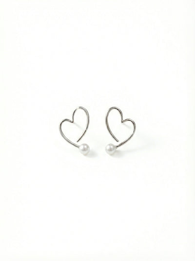 Pearl Heart Whisper Earrings