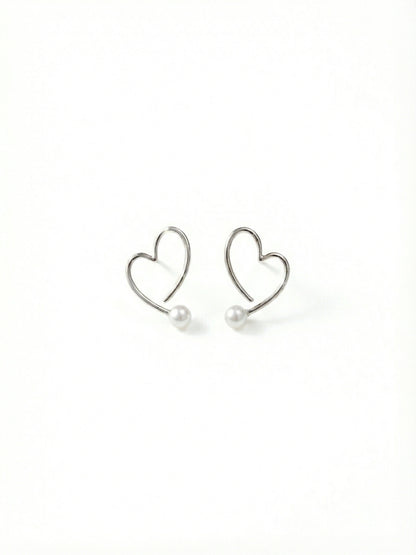 Pearl Heart Whisper Earrings