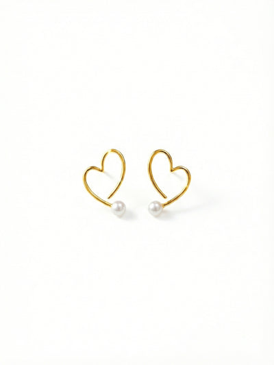 Pearl Heart Whisper Earrings