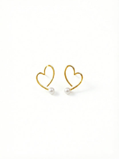 Pearl Heart Whisper Earrings