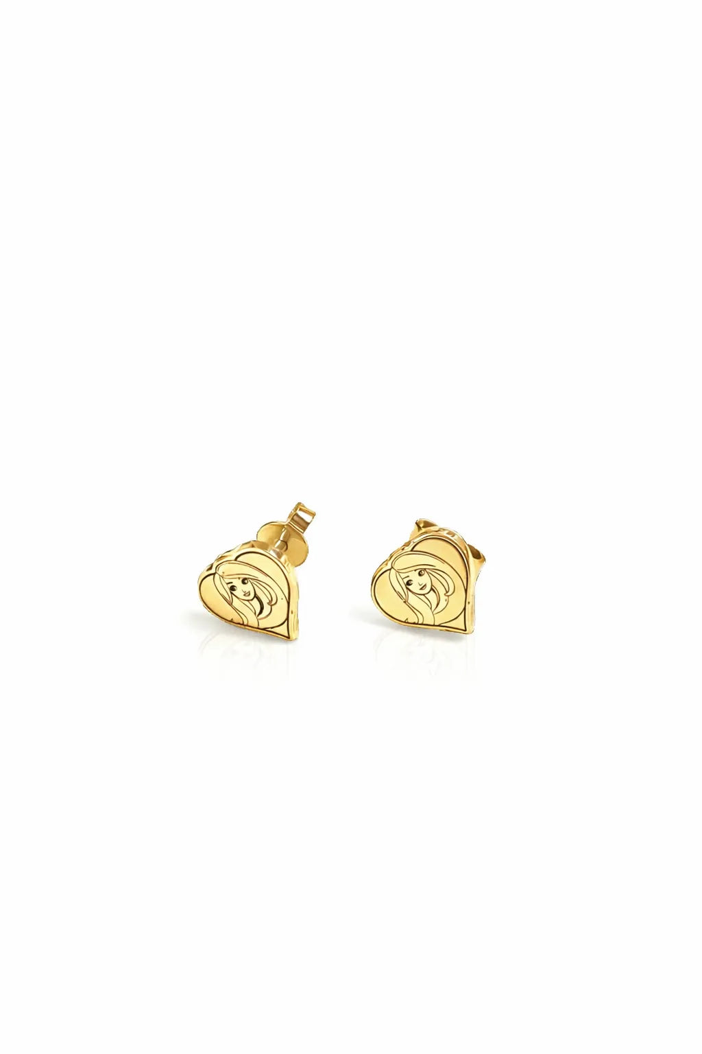 Heart Charm Earrings - Yellow Gold-Plated Silver 925