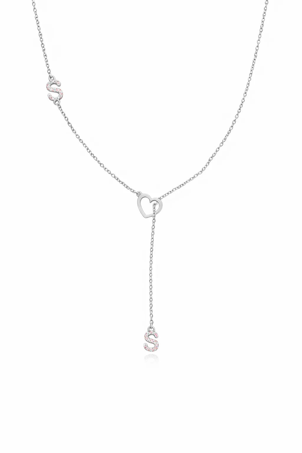 Heart and Initials Necklace - Yellow Gold-Plated Silver 925