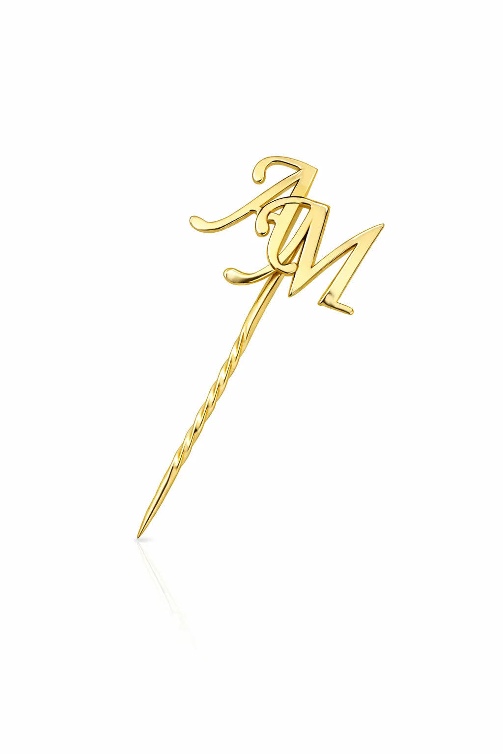 Initial Letter Brooch - Yellow Gold-Plated Silver 925