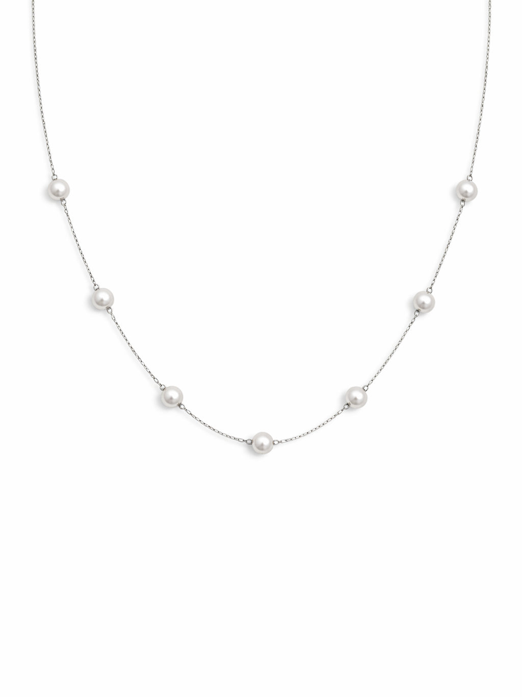 Minimal Pearl Station Necklace