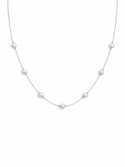 Minimal Pearl Station Necklace