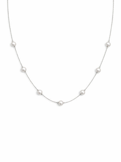 Minimal Pearl Station Necklace