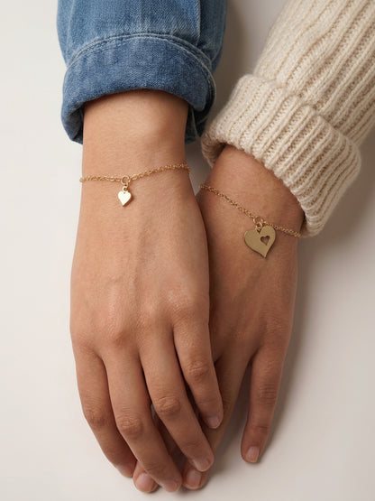 Mother & Daughter Heart Bracelet Set