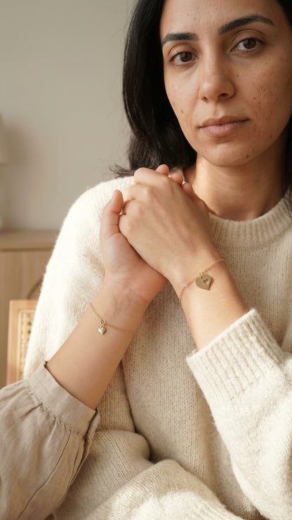 Mother & Daughter Heart Bracelet Set