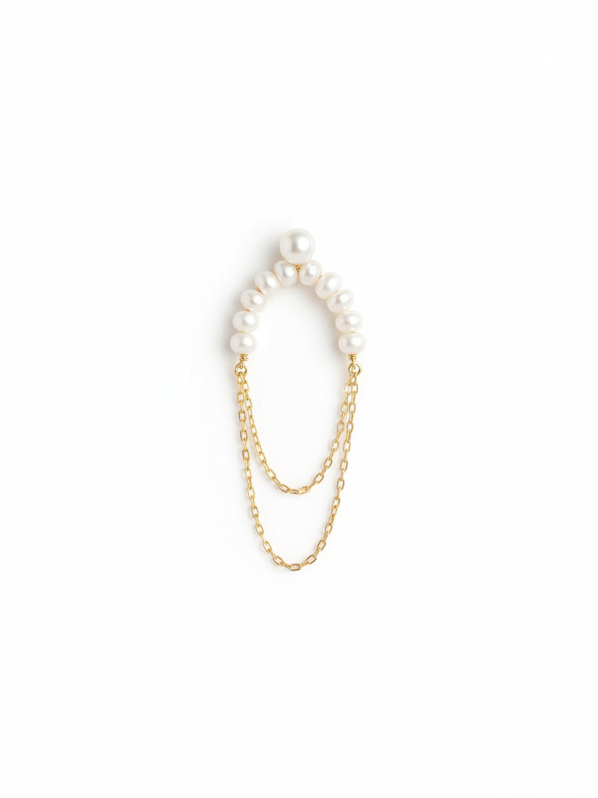 Pearls Arch Chain Drop Earrings