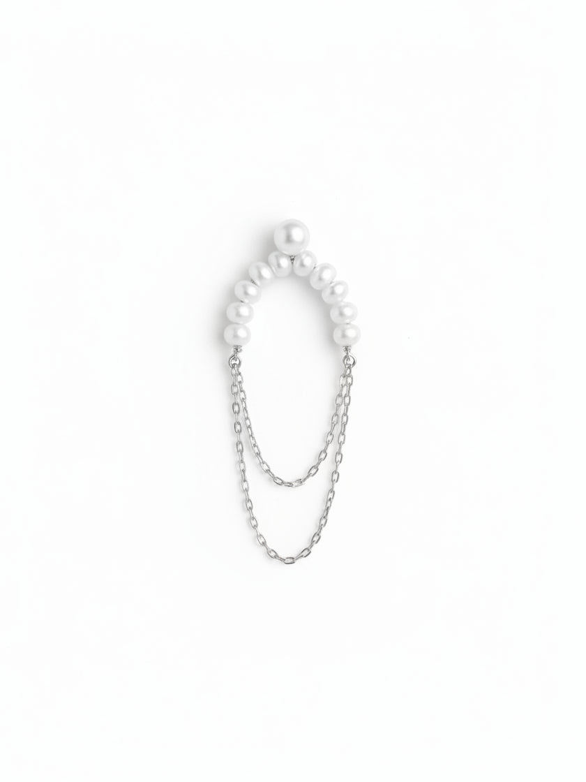 Pearls Arch Chain Drop Earrings