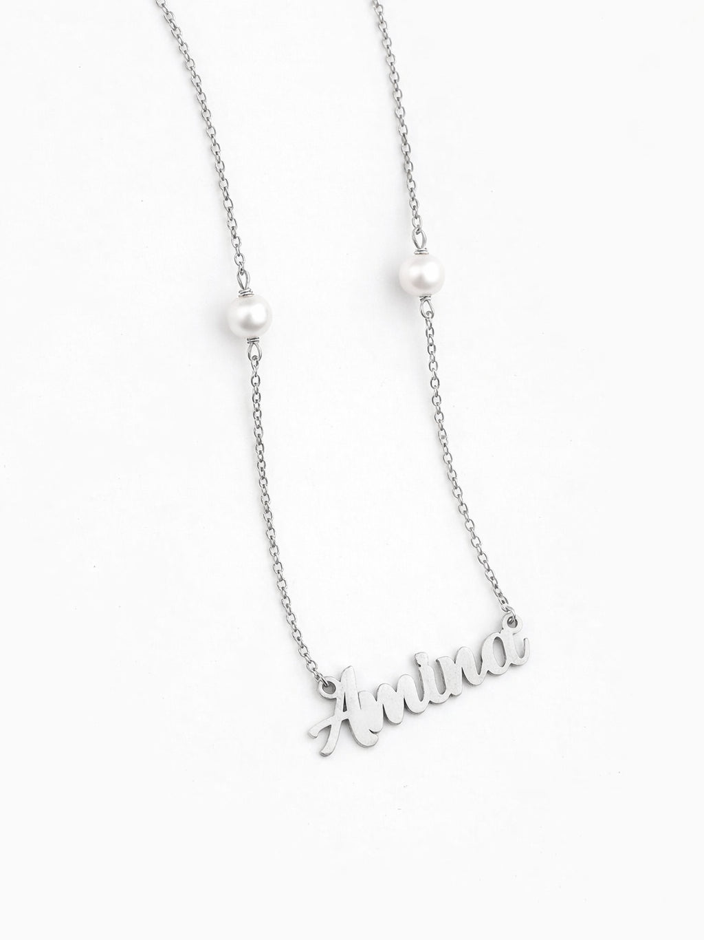 Personalized Name Necklace with Pearls