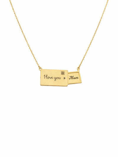 Secret Message Slide Necklace – “I Love You Mum”