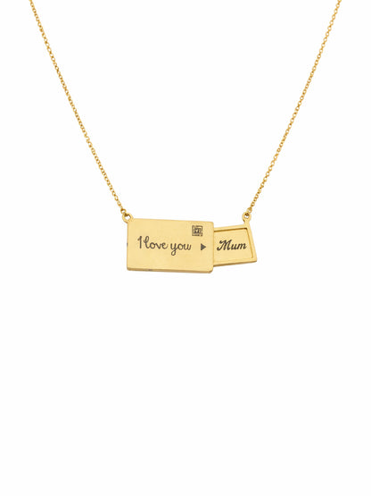 Secret Message Slide Necklace – “I Love You Mum”