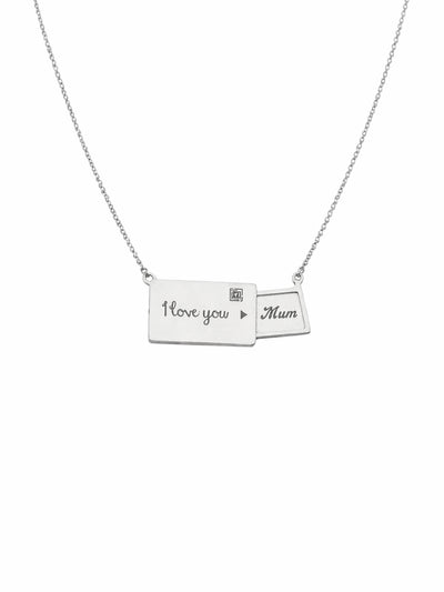 Secret Message Slide Necklace – “I Love You Mum”