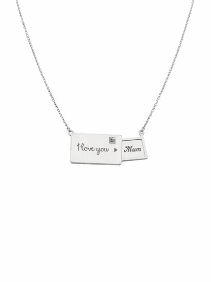 Secret Message Slide Necklace – “I Love You Mum”