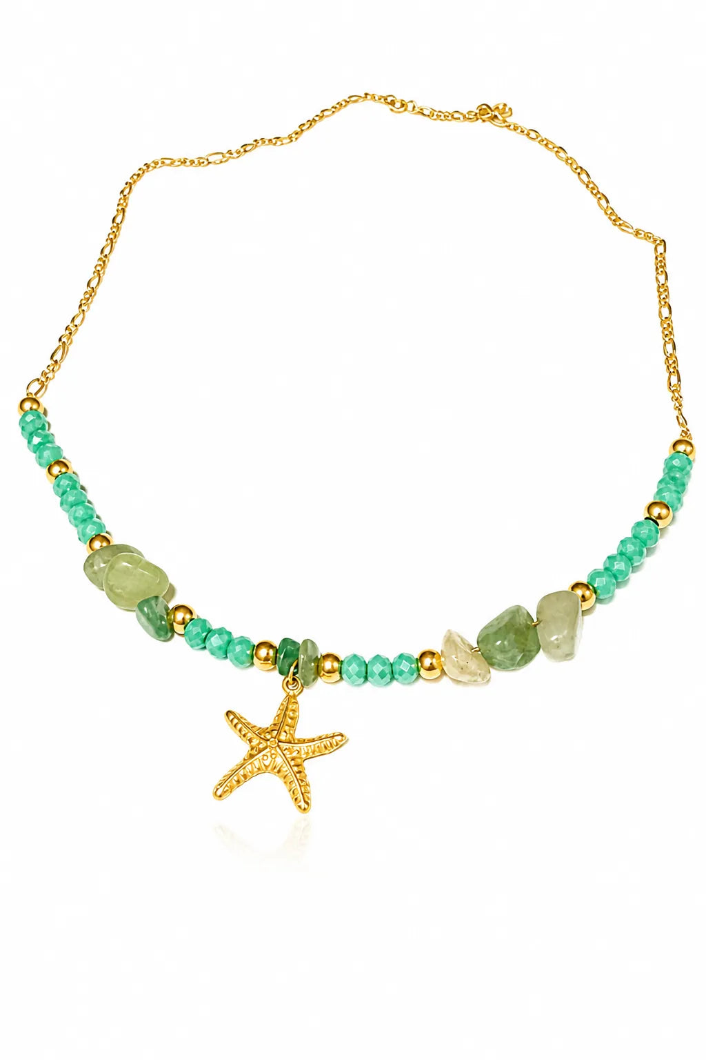 Starfish Charm Necklace - Yellow Gold-Plated Silver 925