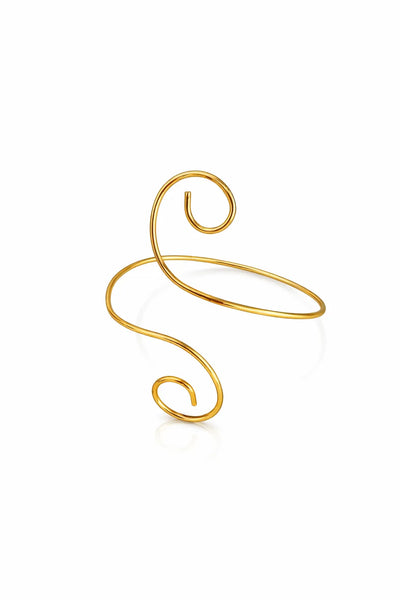Whimsical Spiral Bangle - Yellow Gold-Plated Silver 925